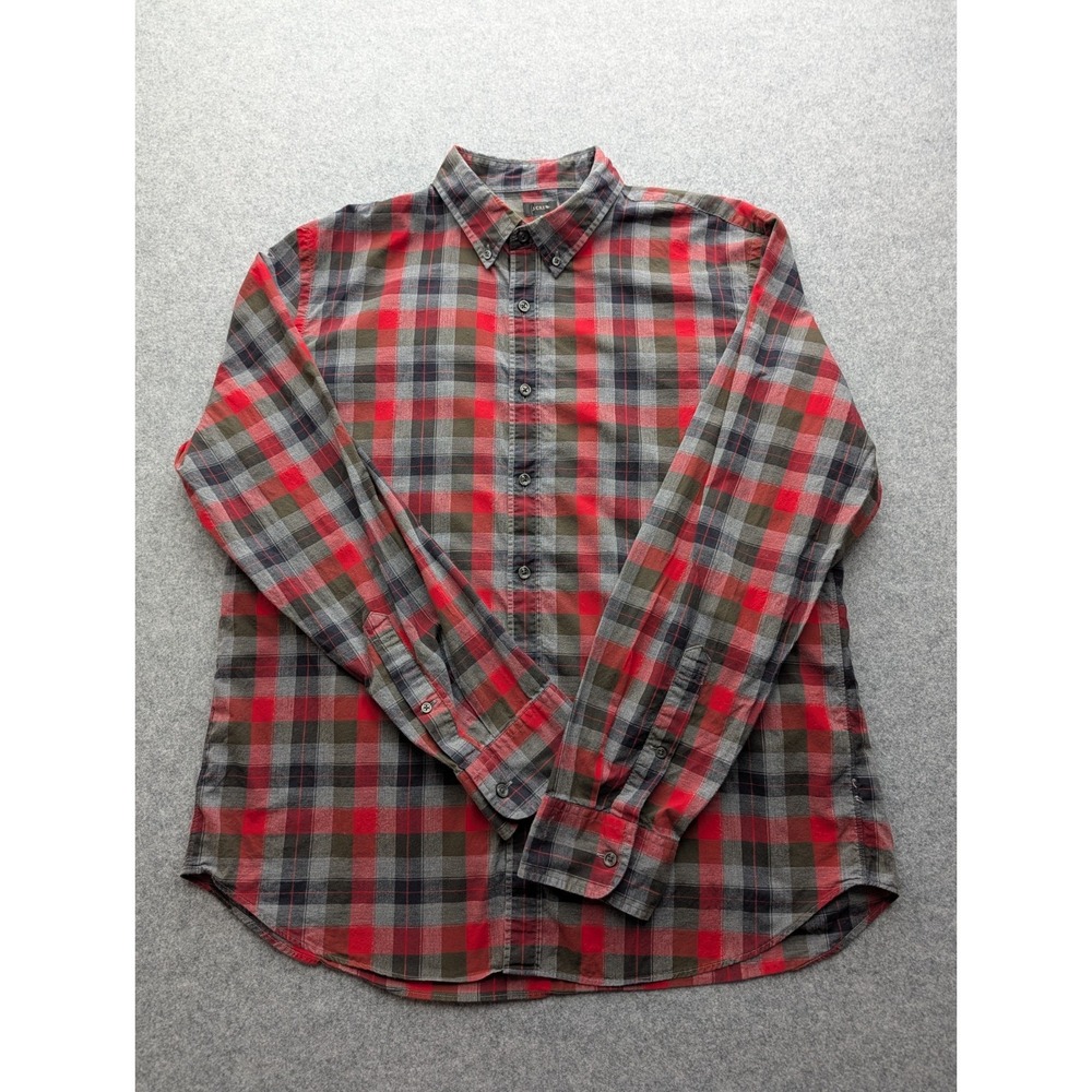 J.Crew Men's Shirt XL Multicolored Plaid Button-up Long Sleeve
